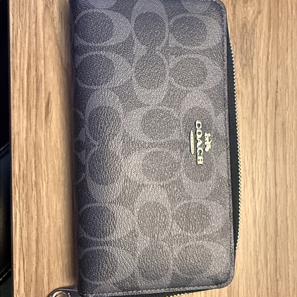 Coach Gray Zip Wallet - Picture 1 of 2